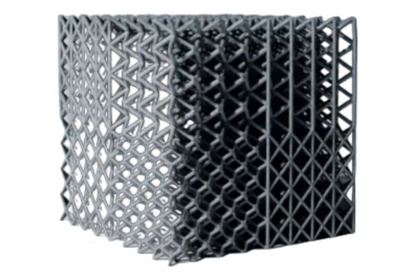 Metal 3D printed robot torso structure dot matrix cube structure